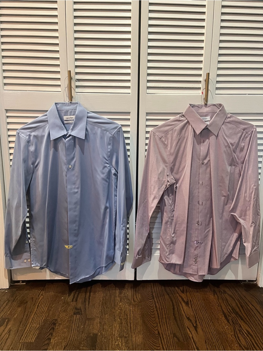 Calvin Klein Men's Dress Shirts - Light Blue & Mauve